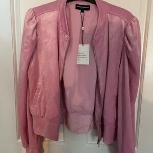 Generation Love Pink Velvet Bomber Jacket